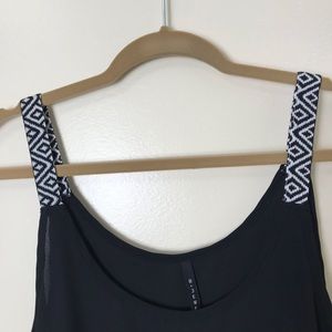 B Jewel Tops - B.Jewel | Embroidered Strap Black Tank Top | L B Jewel Tops - B.Jewel | Embroidered Strap Black Tank Top | L